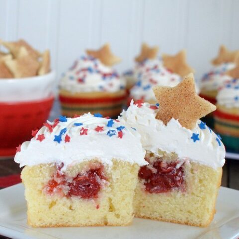 Vanilla Cherry Pie Cupcakes