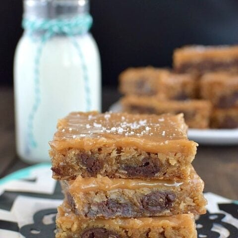 Caramel Peanut Butter Oatmeal Bars