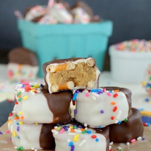 Caramel Pretzel Cookie Dough Bites