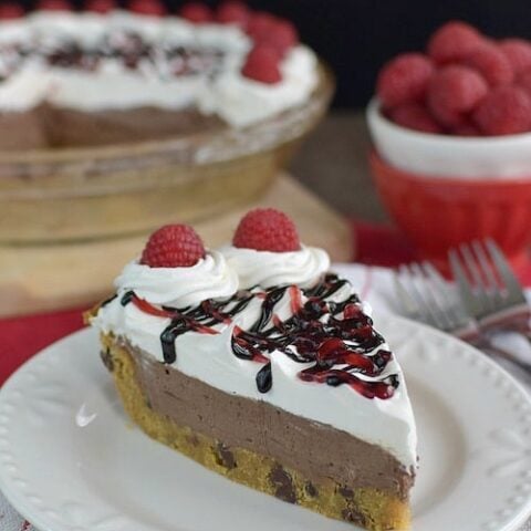 Chocolate Raspberry Truffle Cookie Pie