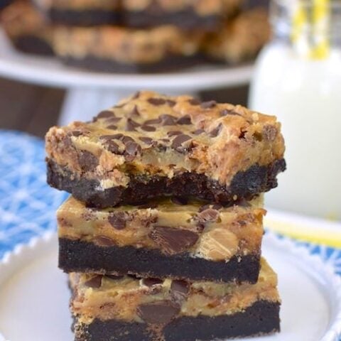 Gooey Butterfinger Brownie Bars