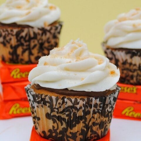 Peanut Butter Cupcakes with Banana Butter Cream