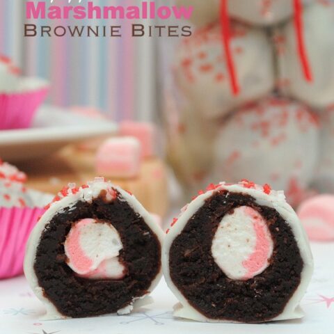 Peppermint Marshmallow Brownie Bites