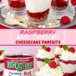 Pinterest image for raspberry parfaits.