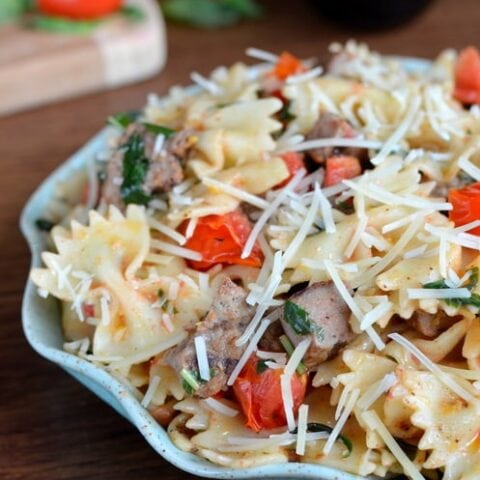 Tomato Basil Beef Pasta