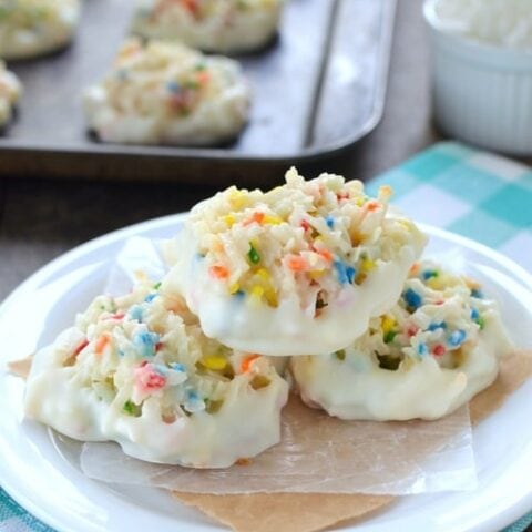 White Chocolate Funfetti Macaroons