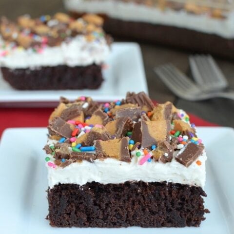 White Chocolate Reese’s Brownies