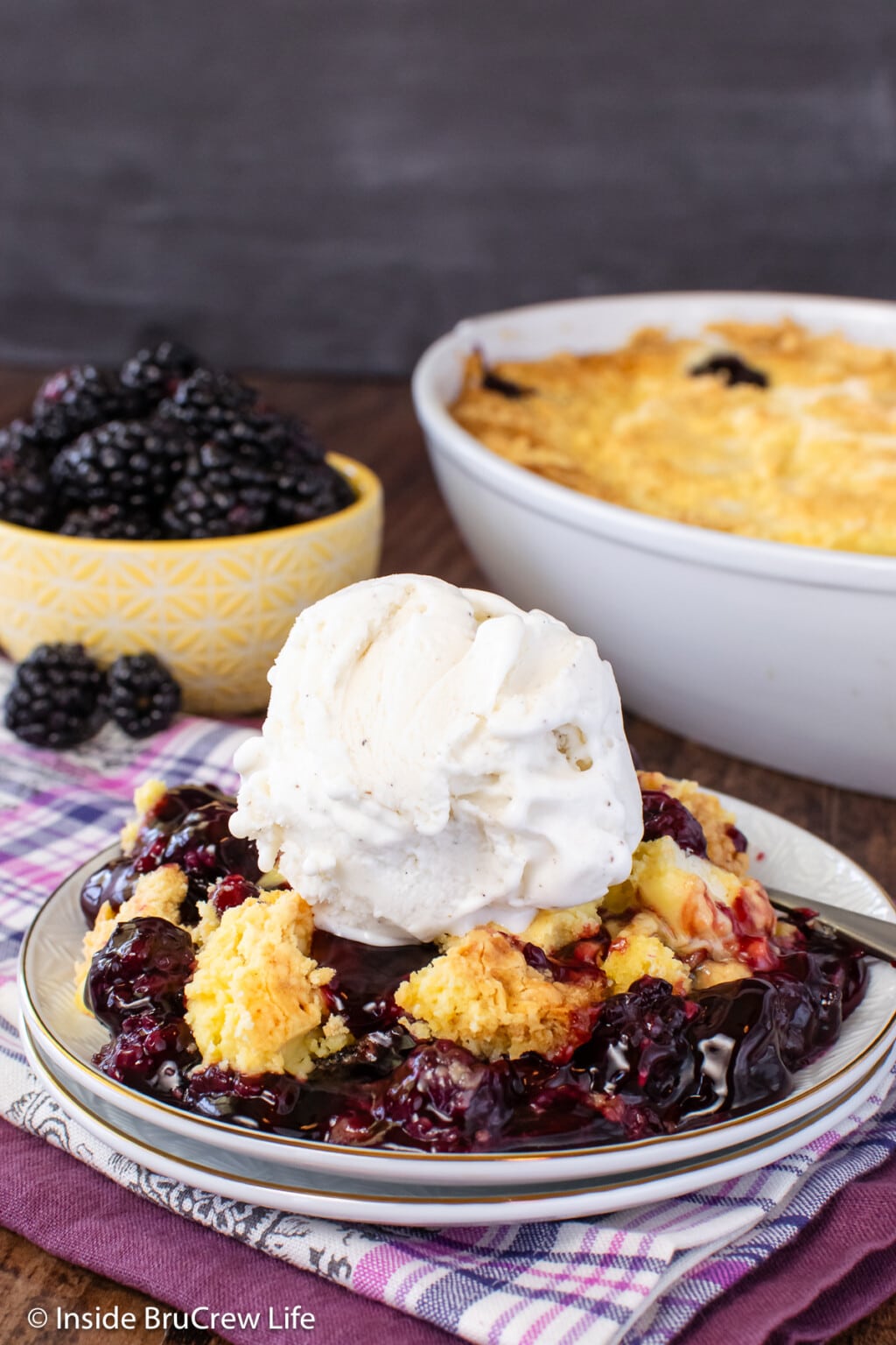 Easy 3 Ingredient Blackberry Dump Cake Recipe - Inside BruCrew Life