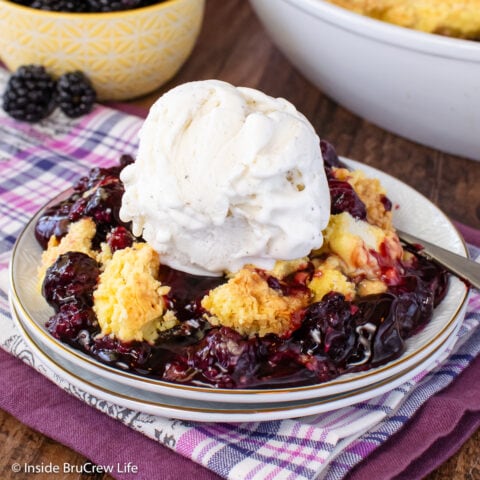 Easy 3 Ingredient Blackberry Dump Cake Recipe - Inside BruCrew Life