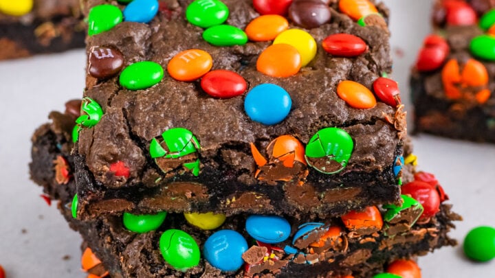 M&M Chocolate Frosted Brownies - Sweetest Menu