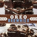 Pinterest image for Oreo brownies.