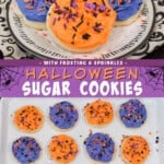Pinterest image for Halloween Sugar Cookies.