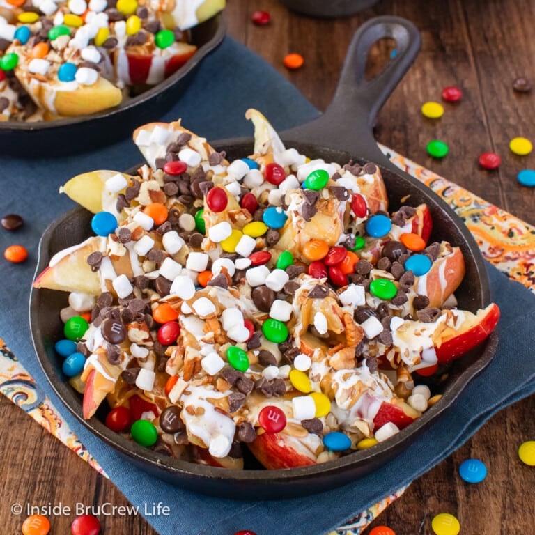 Apple Nachos Recipe (with Caramel & Peanut Butter) - Inside BruCrew Life