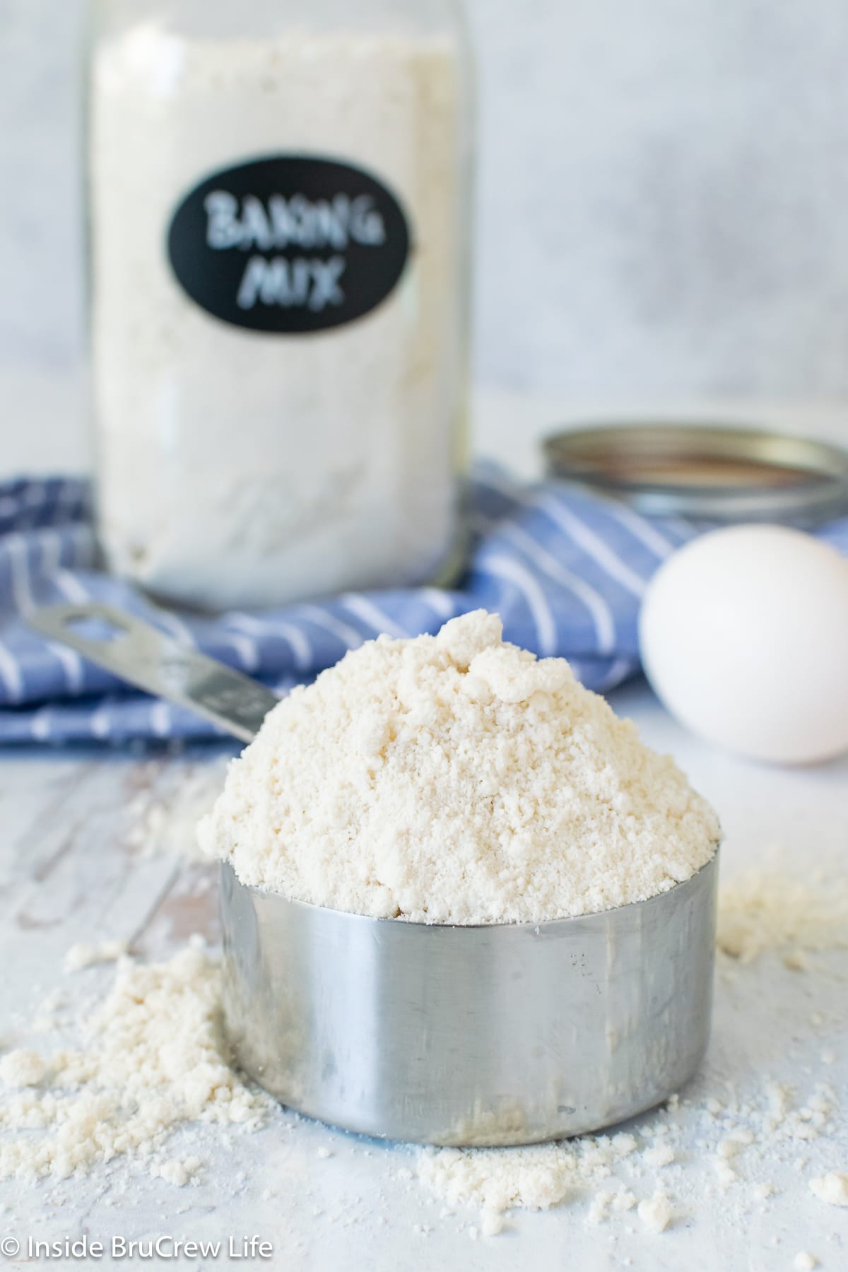 Homemade baking mix in a measuring cup.