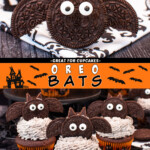 Two pictures of Oreo bats collaged together with an orange text box.