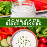 Two pictures of ranch dressing collaged with a green text box.