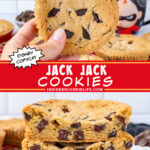 Two pictures of Jack Jack cookies collaged with a red text box.