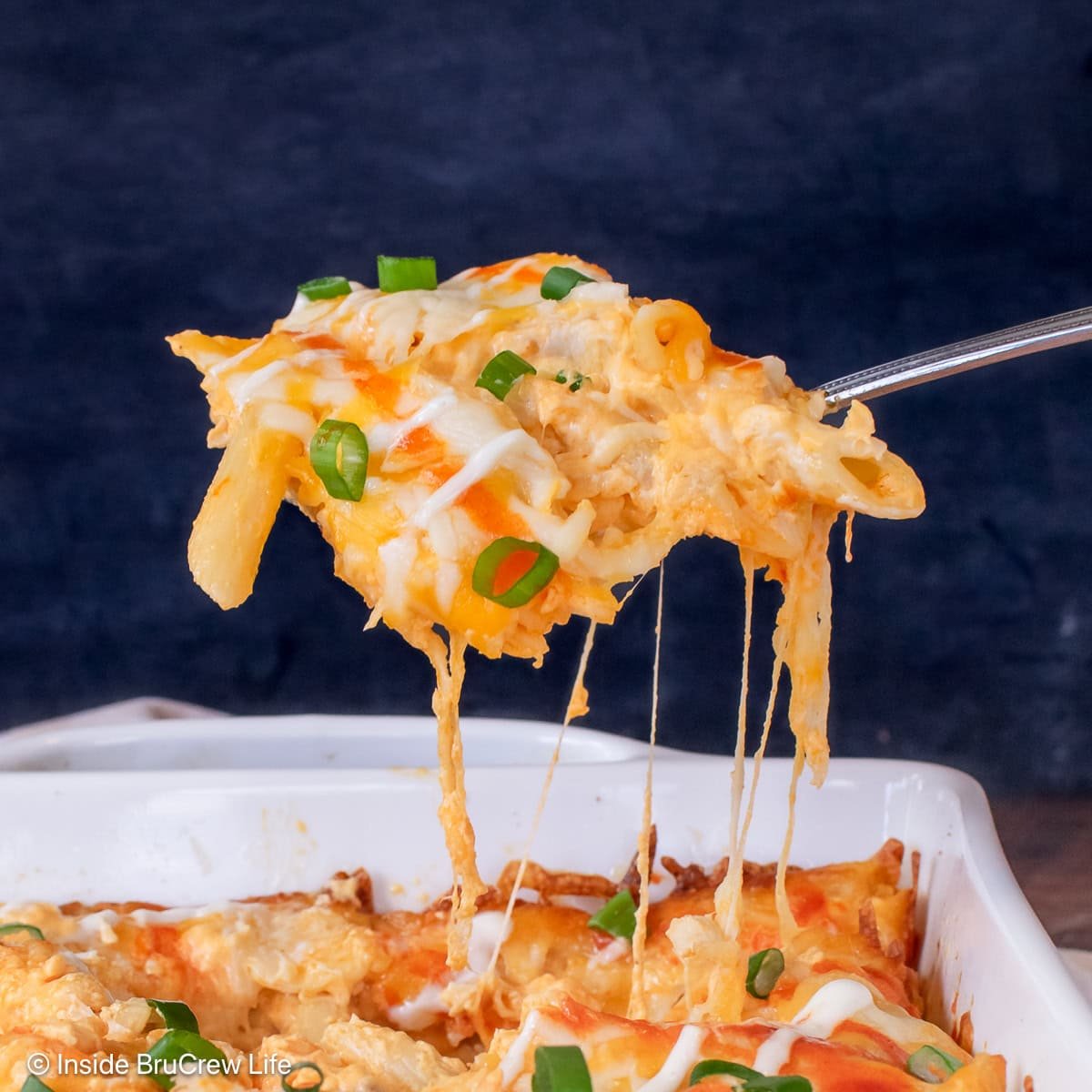 Buffalo Chicken Pasta [insidebrucrewlife.com]