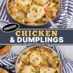 Pinterest title image for Crockpot Chicken and Dumplings.
