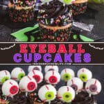 Pinterest title image for eyeball cupcakes.