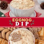 Pinterest title image for Eggnog Dip.