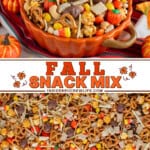 Pinterest title image for Fall Snack Mix.