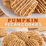 Pinterest image for Pumpkin Pecan Cookies.