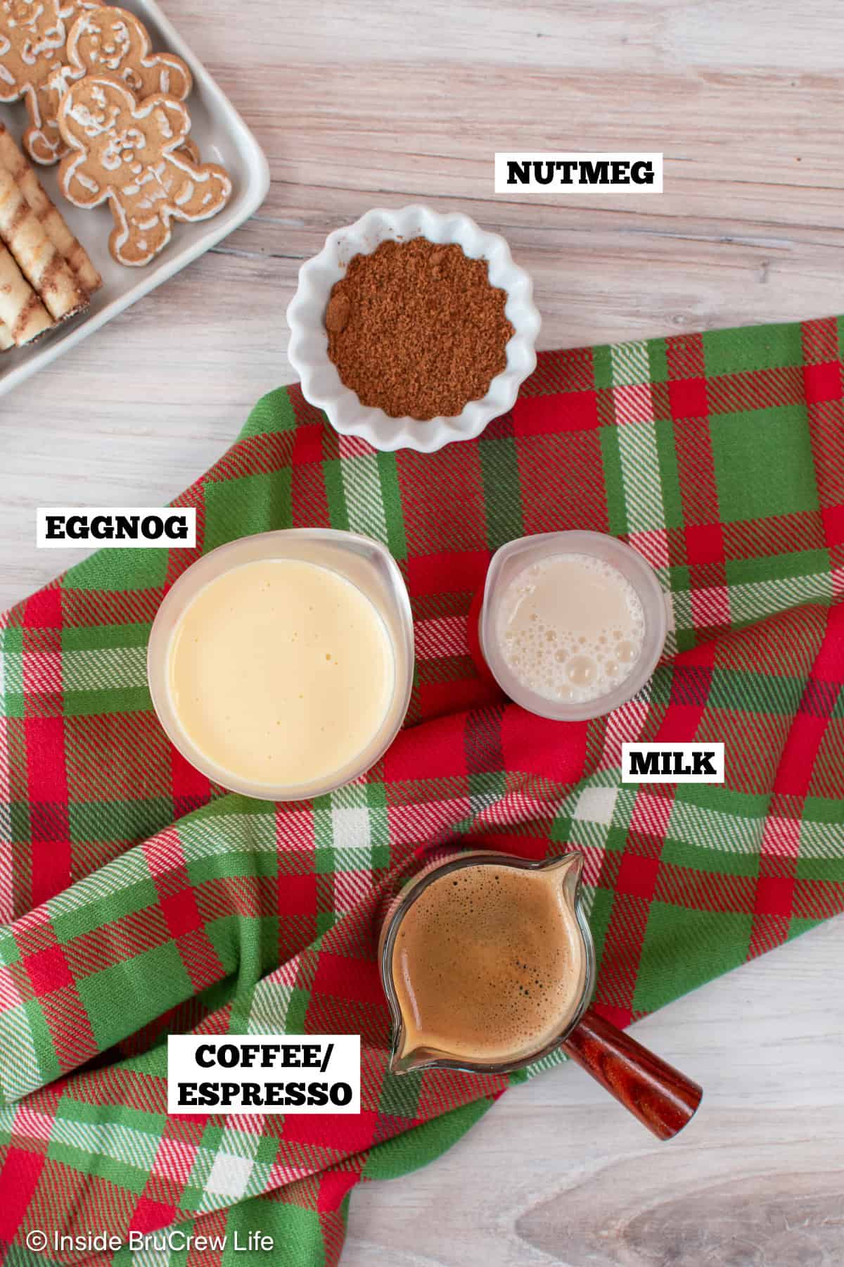 This eggnog latte recipe is rich, frothy, and easy to make at home with espresso, eggnog, and nutmeg. A cozy coffee drink for the holidays! Eggnog latte ingredients.
