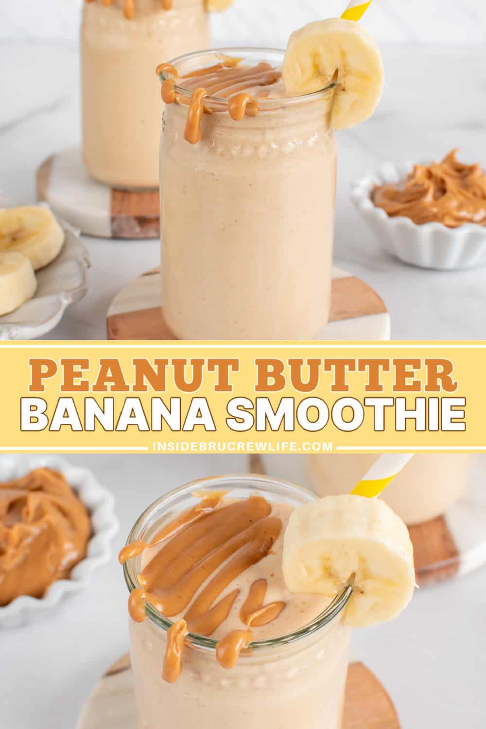 Protein Peanut Butter Banana Smoothie | Inside BruCrew Life