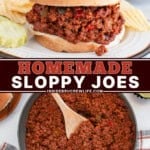 Pinterest image for homemade sloppy joes.