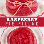 Pinterest image for raspberry pie filling.