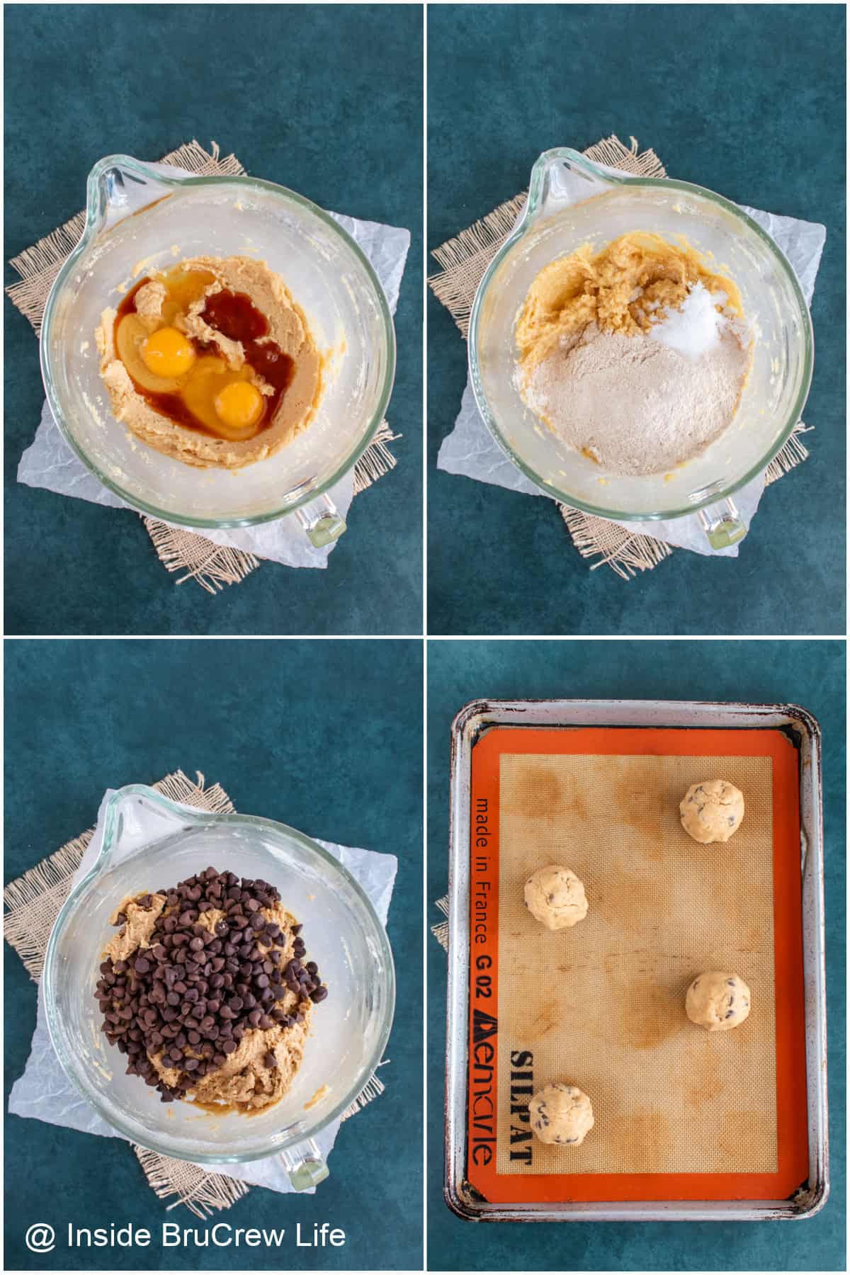 Step by step photos showing how to make a Copycat Starbucks chocolate chip cookie recipe.